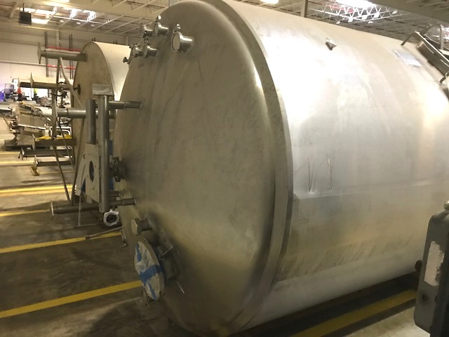 ***SOLD*** used 2000 Gallon Cherry Burrell Jacketed Mixing Tank.  Jacket Rated 100 PSI @ 350 Deg.F.  NB # 4283. Dish Top and Bottom.  7' ID x 8' T/T. ~ 13'9